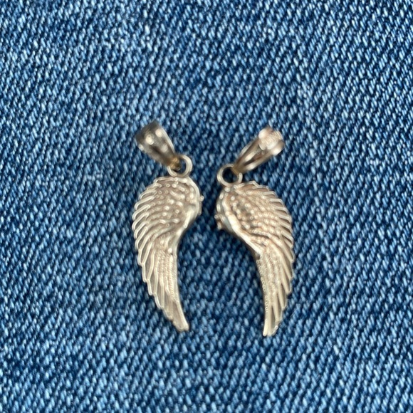 14k solid gold wing pair pendants - Picture 4 of 7